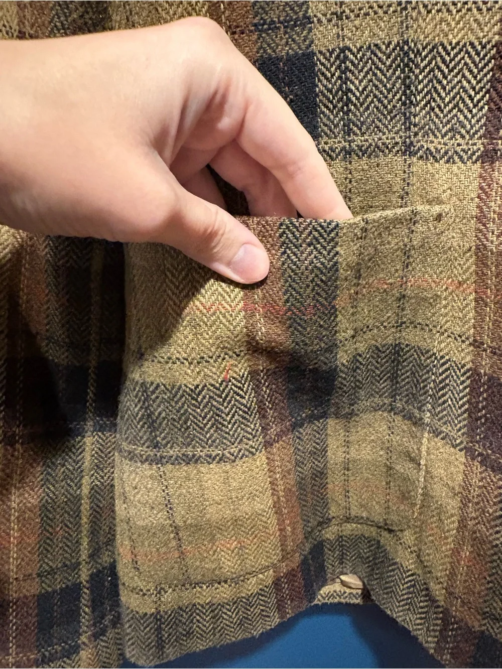 Vintage Herman Geist Brown Plaid Wool Blend Blazer EUC